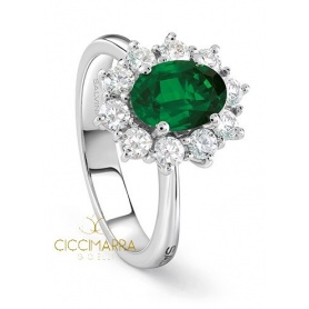 Ring with Emerald and Diamonds Salvini Love for Color - 20092117
