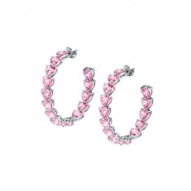 Chiara Ferragni Infinity Love Ohrringe Kreise mit rosa Herzen J19AUV41