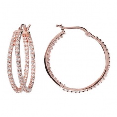 Bronzallure pink circle earrings with cubic zirconia WSBZ00996