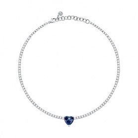 Chiara Ferragni First Love necklace with zircons and blue heart J19AUV38