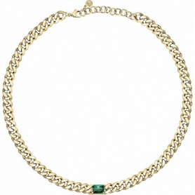 Chiara Ferragni Bossy Chain Halskette mit grünem Zirkon J19AUW30