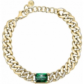 Chiara Ferragni Bossy Chain bracelet golden and green stone J19AUW31