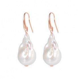 Bronzallure pendant earrings with white baroque pearls WSBZ01817