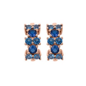 Bronzallure band earrings with blue crystals WSBZ02002 BLU