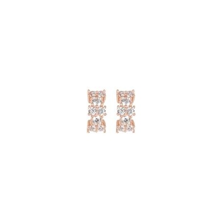 Bronzallure band earrings with white crystals WSBZ02002 W