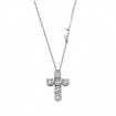 Salvini Daphne cross necklace in gold with pave diamonds 20058978