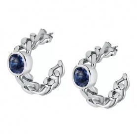 Chiara Ferragni Bossy Chain Ohrringe mit blauen Steinen J19AUW24