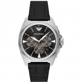Chrono Emporio Armani Men's Watch in black leather - AR11430