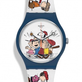 Swatch Peanuts First Base white watch SO29Z107