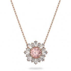 Pink and white Swarovski Sunshine necklace - 5642961