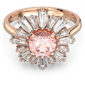Rose Swarovski Sunshine pink and white ring - 5642970