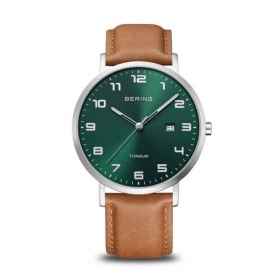 Bering Titanium watch green dial - 18640-568