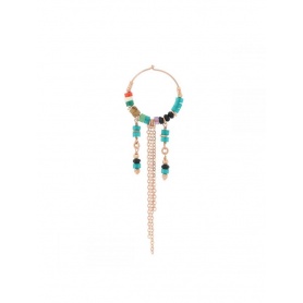 Single Maman et Sophie Circle Earring with Colored Stones