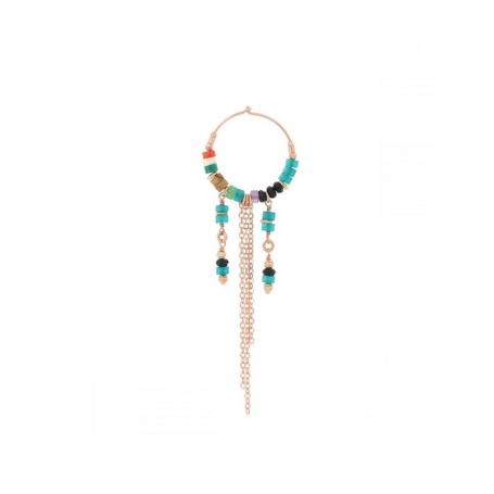 Single Maman et Sophie Circle Earring with Colored Stones
