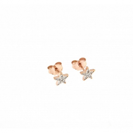 Rue Des Mille Earrings with star and zircons ORZ-W-LOB-MIC-STE