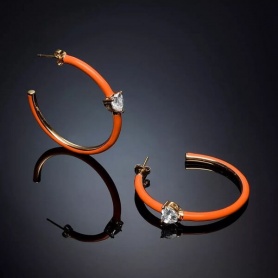 Love Parade orange Chiara Ferragni earrings with heart J19AVI21
