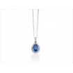 Miluna necklace with teardrop sapphire and diamonds - CLD4438