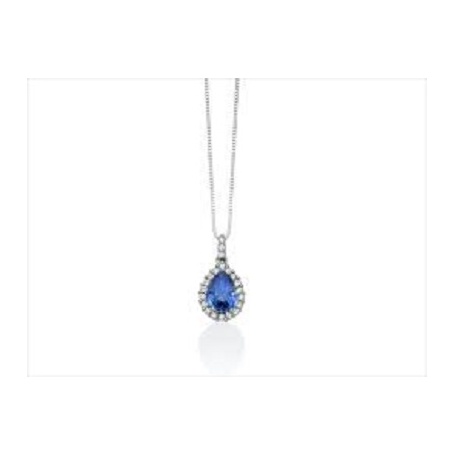 Miluna necklace with teardrop sapphire and diamonds - CLD4438