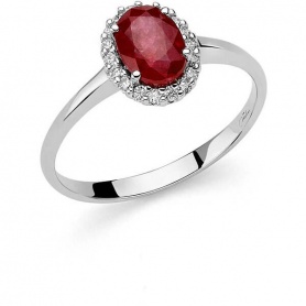 Miluna ring in white gold with ruby and diamonds - LID3280