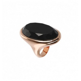 Bronzallure Rosè Ring mit ovalem schwarzem Onyx WSBZ01460BO-M