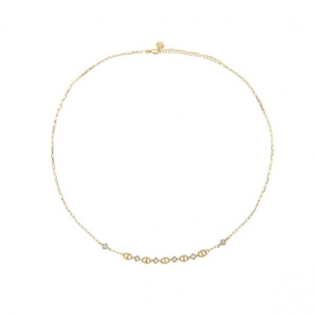 Rue Des Mille Necklace with marine links and studs GRZ-010M1