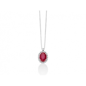 Collana Miluna con Rubino naturale e Diamanti - CLD4102