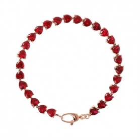Bronzallure Tennis bracelet red hearts WSBZ02023.RED-LG