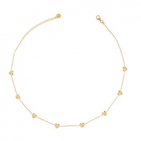 Rue Des Mille Choker-Halskette mit acht goldenen Herzen GRCAT8CUO