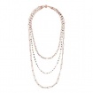 Bronzallure dreireihige Halskette mit Perlen und Ketten WSBZ01964.TU