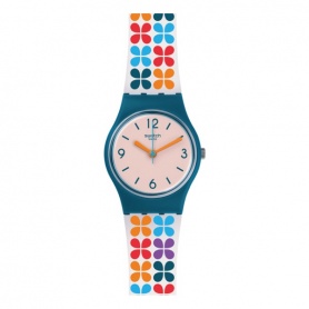 Swatch Paseo de Gracia Lady watch with colorful flowers LN151