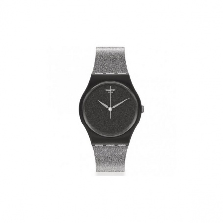 Swatch Magi Blacksparkle Uhr mit schwarzem Glitzer - SO28B105