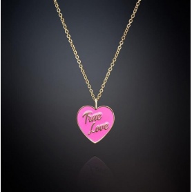 Chiara Ferragni Love Parade True Love pink heart necklace J19AVI03