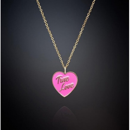 Chiara Ferragni Love Parade True Love pink heart necklace J19AVI03