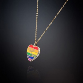 Chiara Ferragni Love Parade Rainbow Heart Necklace J19AVI04