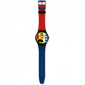 Swatch Revival red and blue New Gent SUOB171 watch