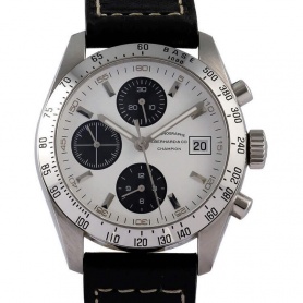 Eberhard Chrono Champion watch in white leather - 31044CP