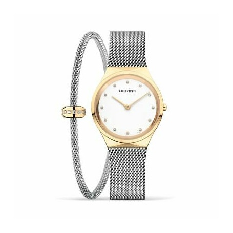 Bering Classic steel and gold watch and bracelet