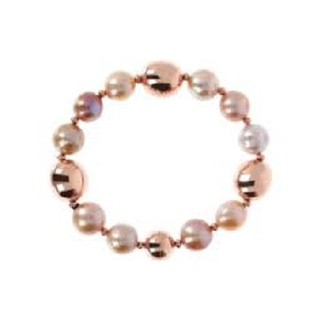 Bronzallure bracelet with pink pearls and rosé spheres WSBZ001819.RQ