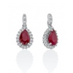 Miluna earrings natural teardrop rubies and diamonds - ERD2625