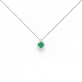 Miluna Necklace with Emerald and Diamonds - CLD4094