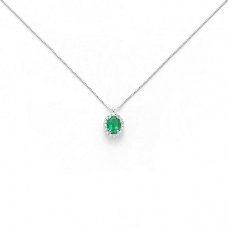 Miluna Halskette mit Smaragd und Diamanten - CLD4094