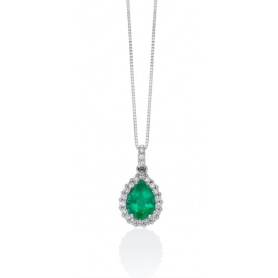 Miluna Necklace with Drop Emerald and Diamonds - CLD4440