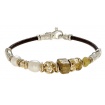 Misani bracelet with gold, diamonds, tourmaline, quartz and amber
