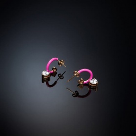 Chiara Ferragni pink earrings Love Parade heart pendant J19AVI11