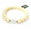 Mimì elastic bracelet with cream white gold logo - B040B02-B