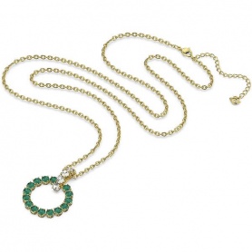 Swarovski Golden Exalta necklace with green pendant 5643753
