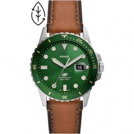 Fossil Men's Watch Blue in Green Leather - FS5946