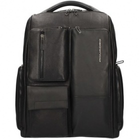 Piquadro Black leather backpack Ronnie line CA5886W116 / N