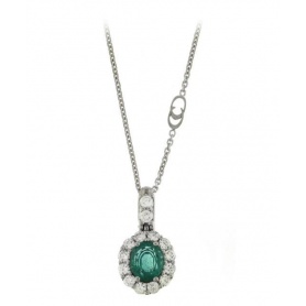 Gold necklace with Emerald and Diamonds - 1G06656FF5450