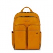 Piquadro Yellow leather backpack Blue Square line CA5574B2V / SA